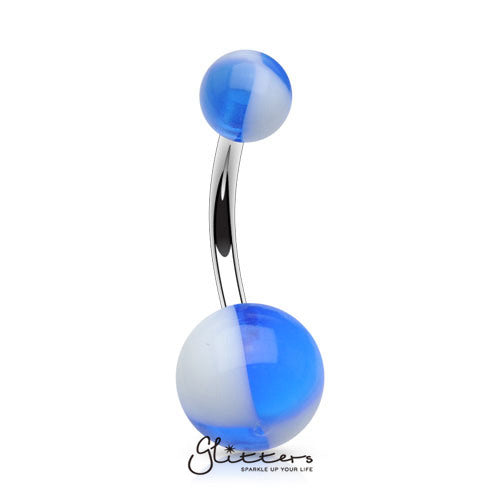 14 Gauge Acrylic Multi Color Balls - Blue/White