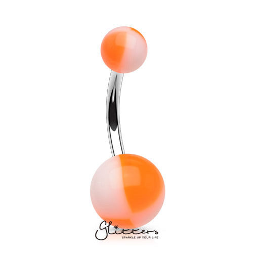 14 Gauge Acrylic Multi Color Balls - Orange/White