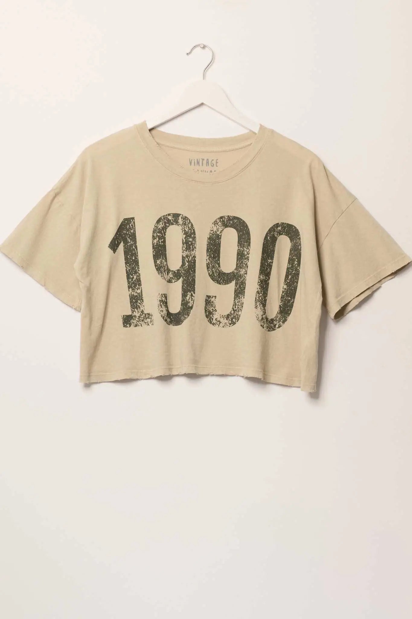 1990 Cropped Vintage-Print Graphic Tee