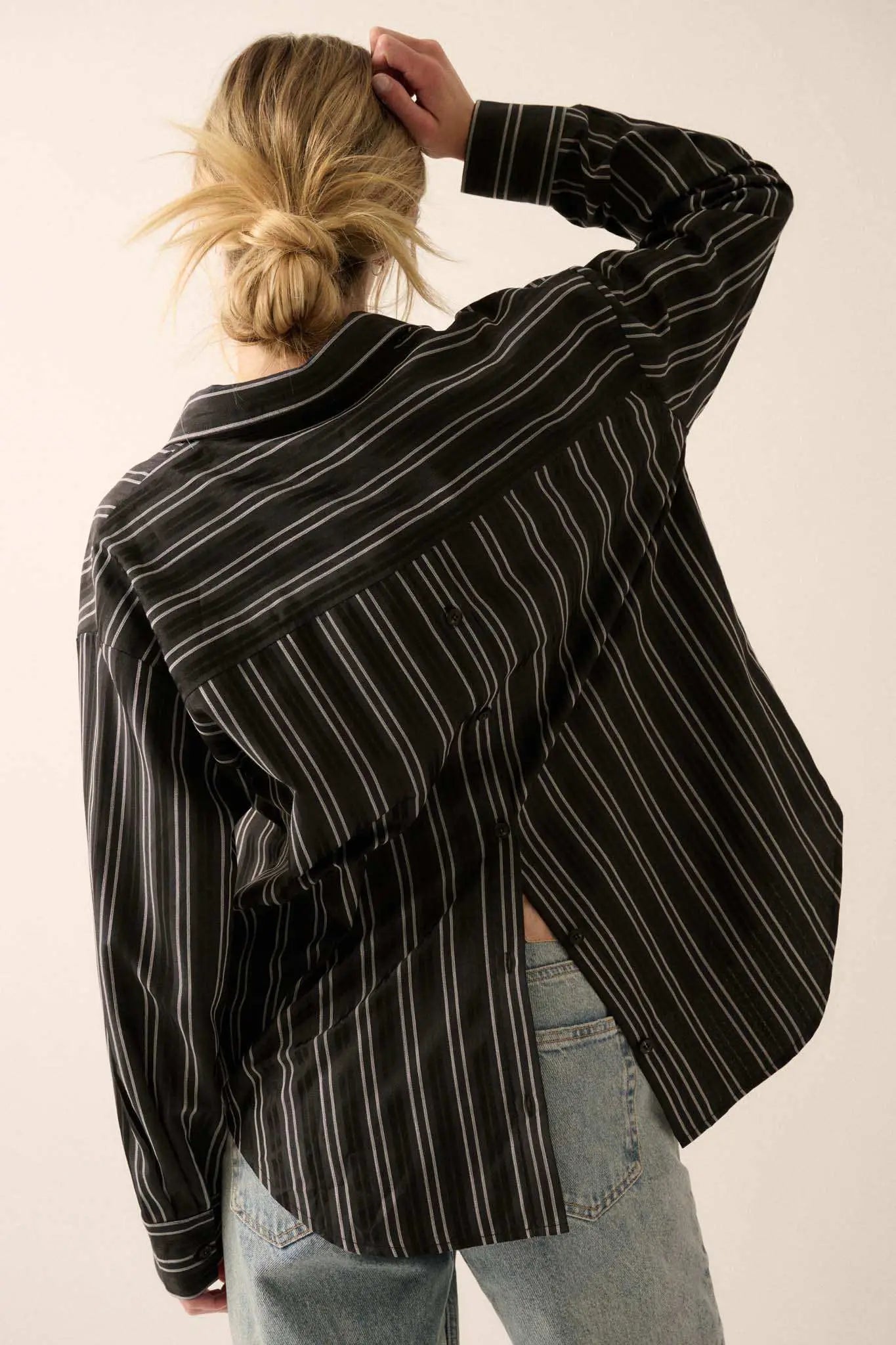 Back to Reality Striped Button-Back Shirt