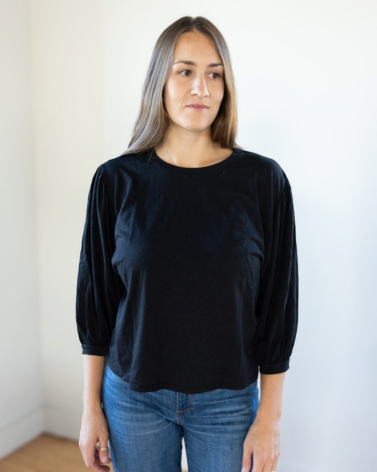 Amara 3/4 Sleeve Top in Black