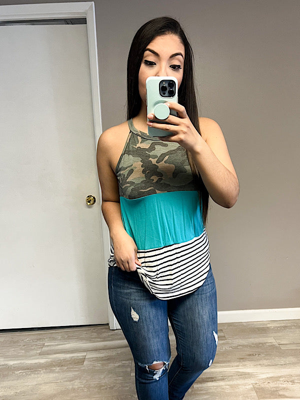 *New* Camo Colorblock tank