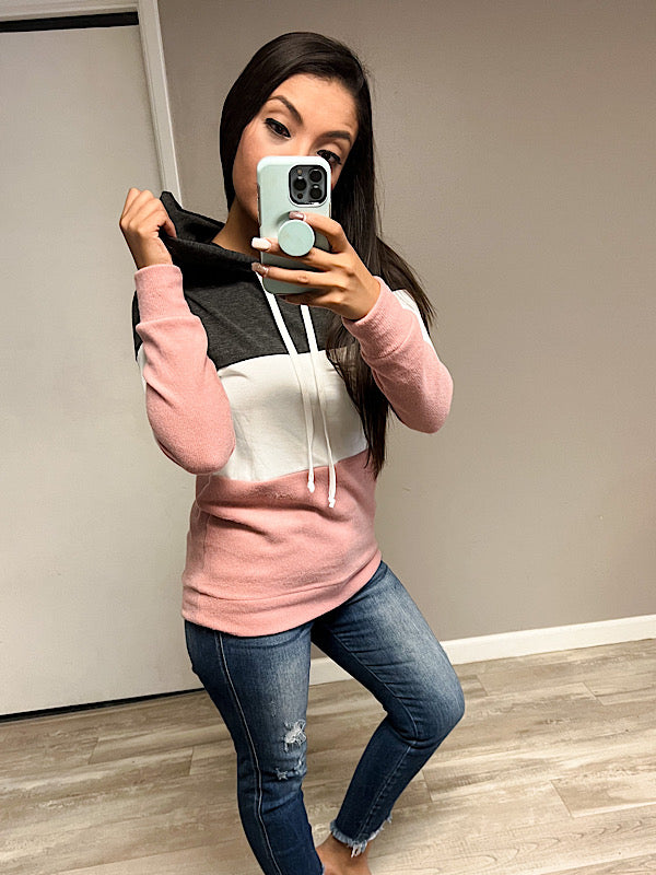 *New* Grey/ Pink Hoodie
