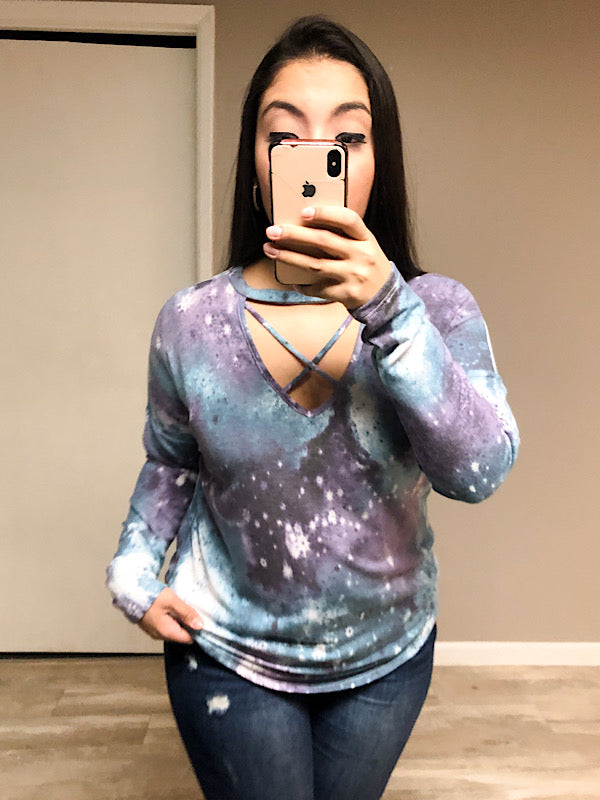 *New* Criss Cross Tie dye top