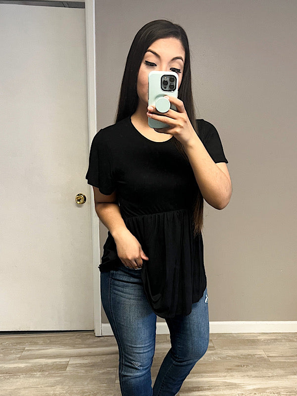 *New* Black Ruffle top