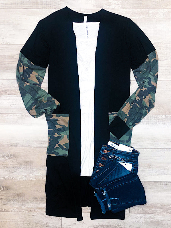 *New* Black Camo Cardigan