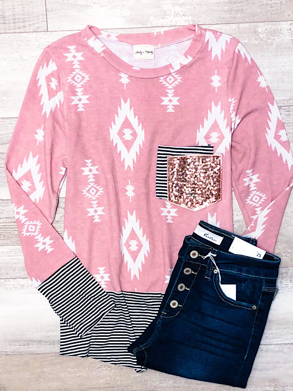 *New* Aztec Stripe top