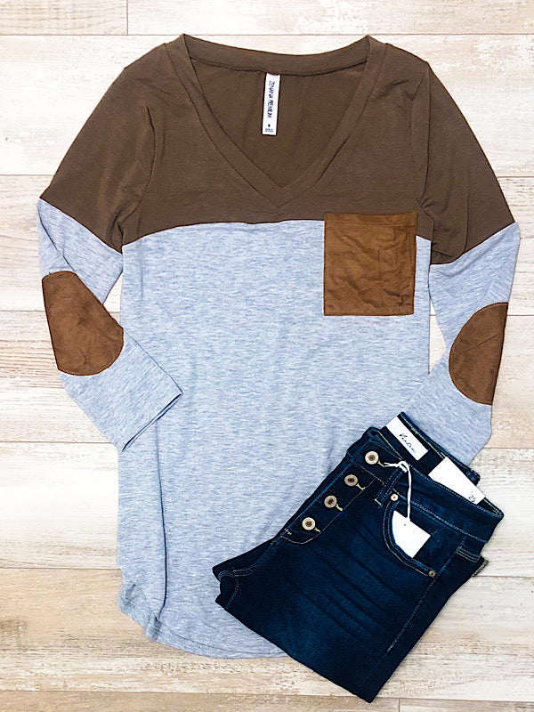 *New* Brown V neck top