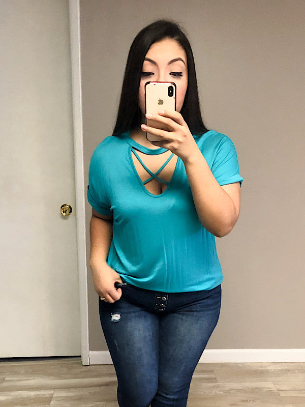 *New* Jade Criss Cross Short Sleeve top