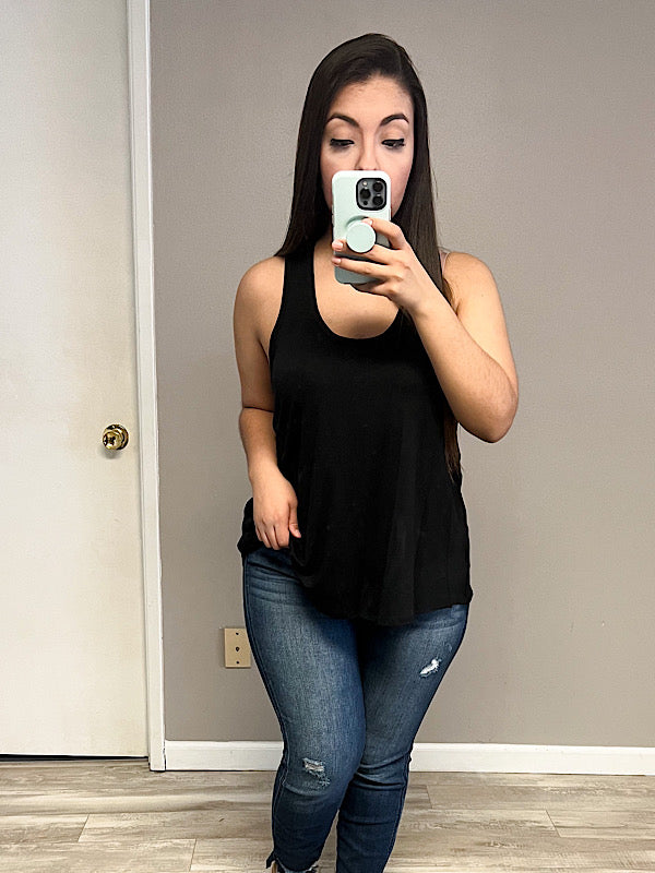 *New* Black Halter back relaxed tank