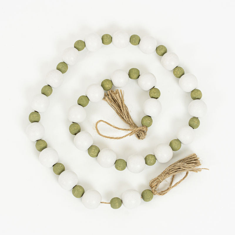 36" Wood Bead Garland W/ Tassels