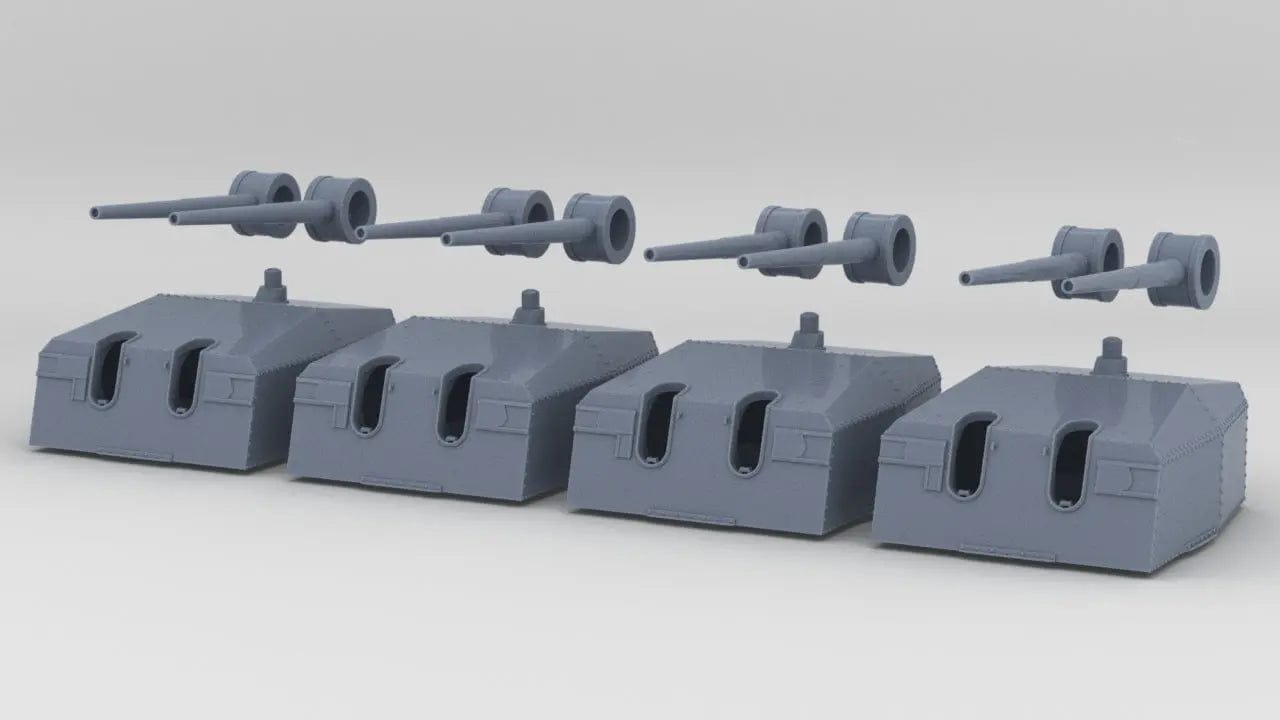 1/100 DKM 15cm/55 (5.9inch) SK C/28 Twin Mount Set (4pcs)