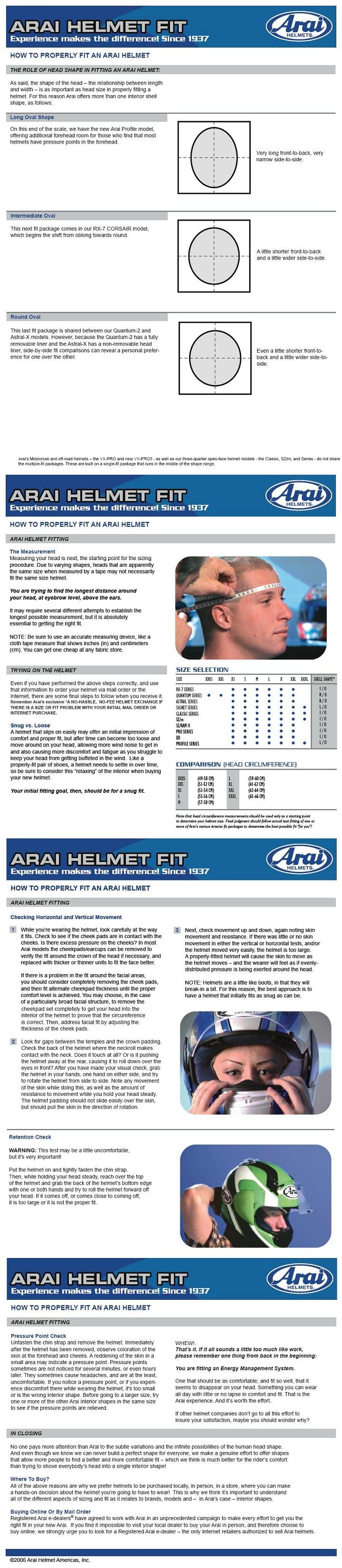 Arai - How to properly fit a helmet - Part 2