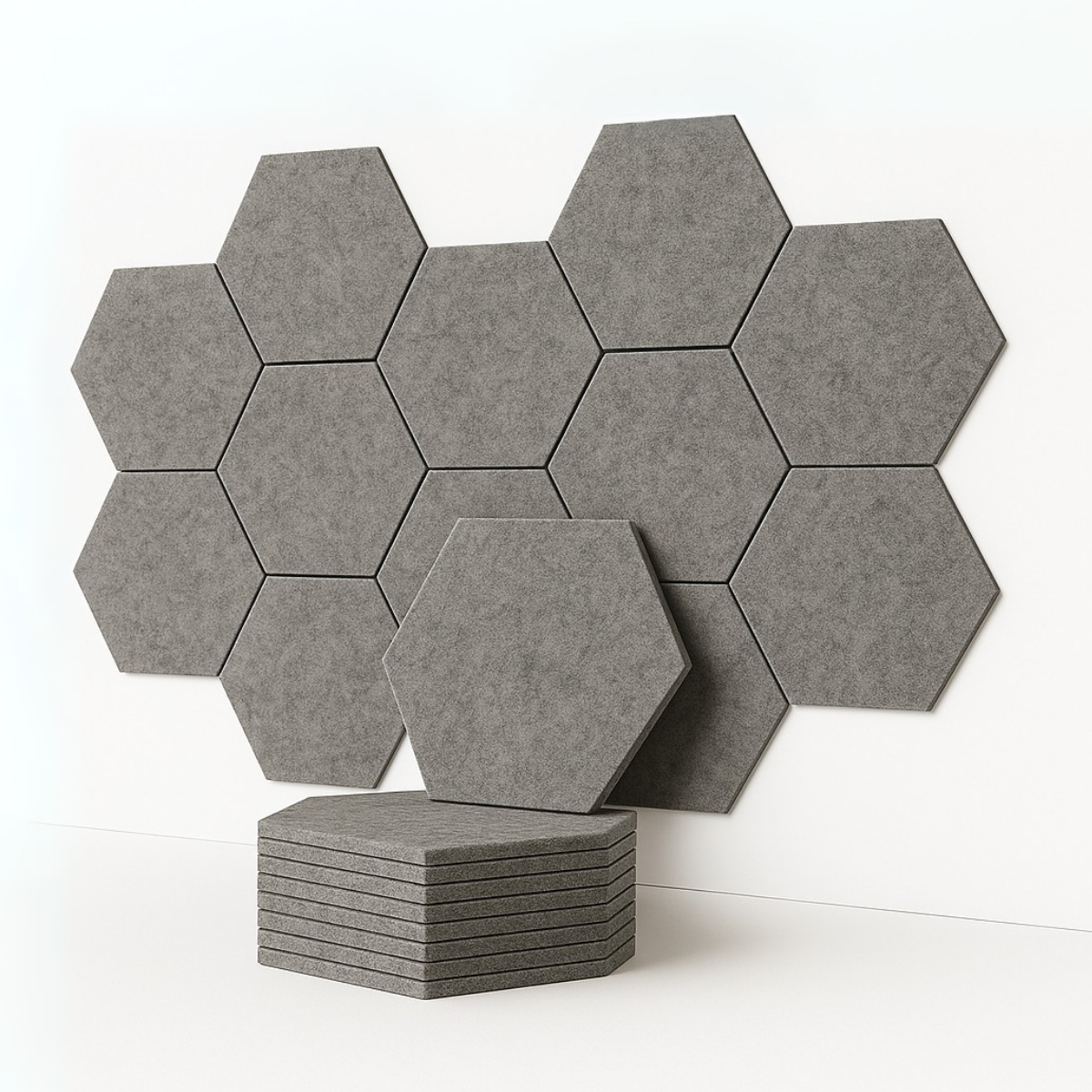 HexaFelt Bevelled Acoustic Panels | Pumice | 7 Pcs