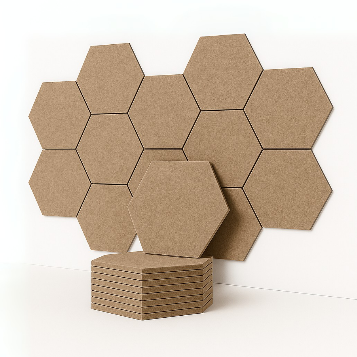 HexaFelt Bevelled Acoustic Panels | Sand | 7 Pcs