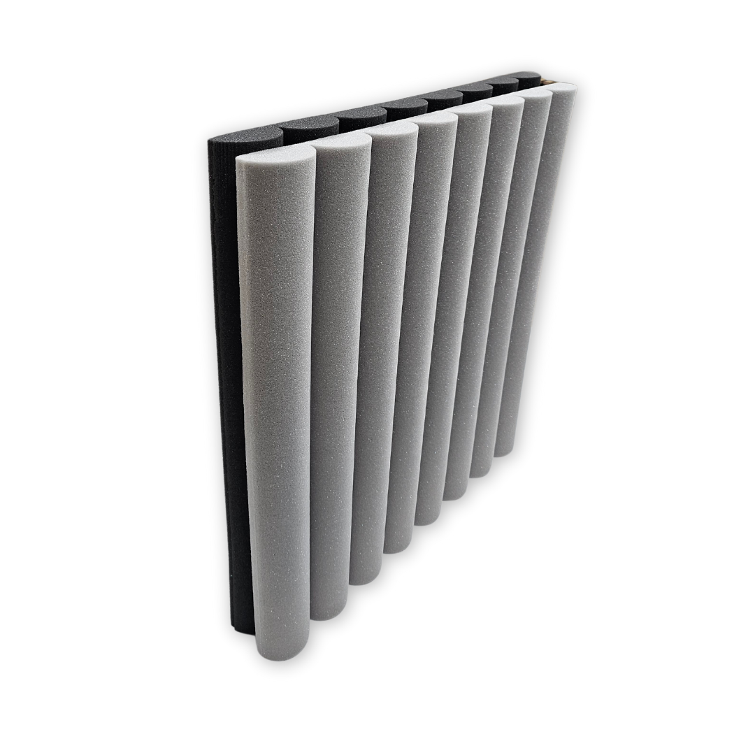 Curve Acoustic Foam 2x2 ft, Charcoal + Stone White
