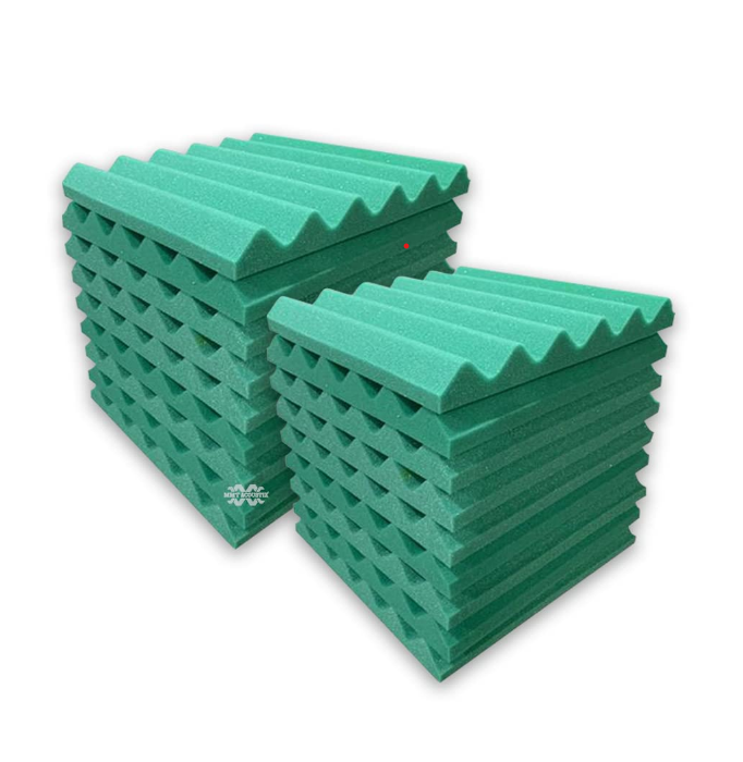 MMT Acoustix® Aerial Acoustic Foam Panels | 1x1 Feet , 1.3 Inch | Studio Green | Set Of 18