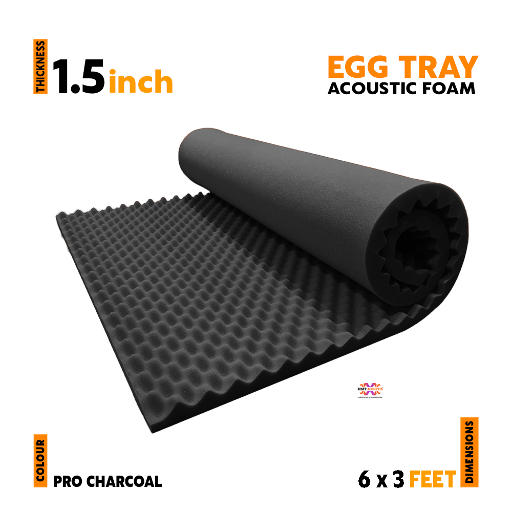 Egg Tray Acoustic Foam 6x3 ft, Charcoal