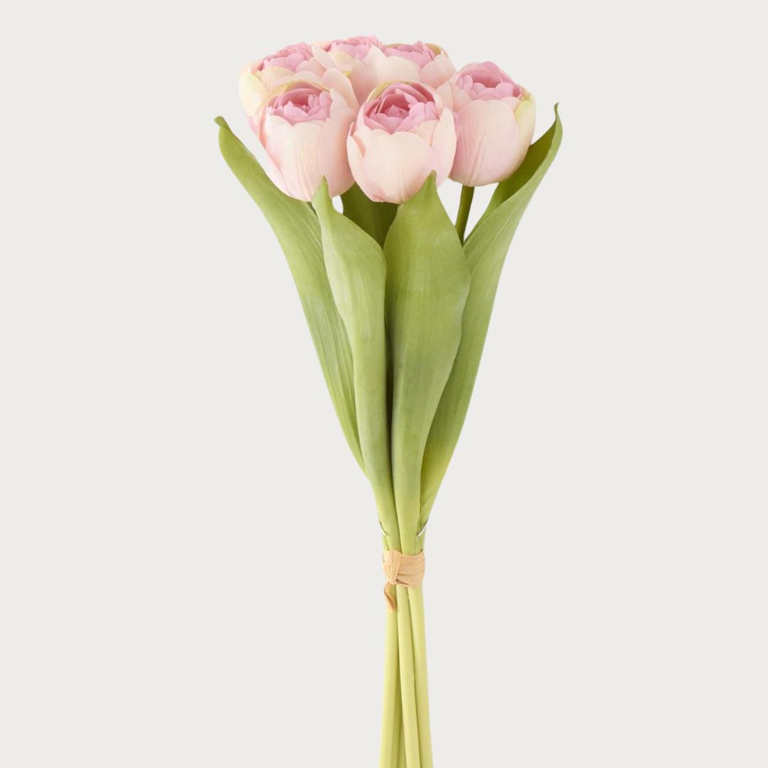 13" Pink True Bloom Floral Real Touch Tulip Bundle
