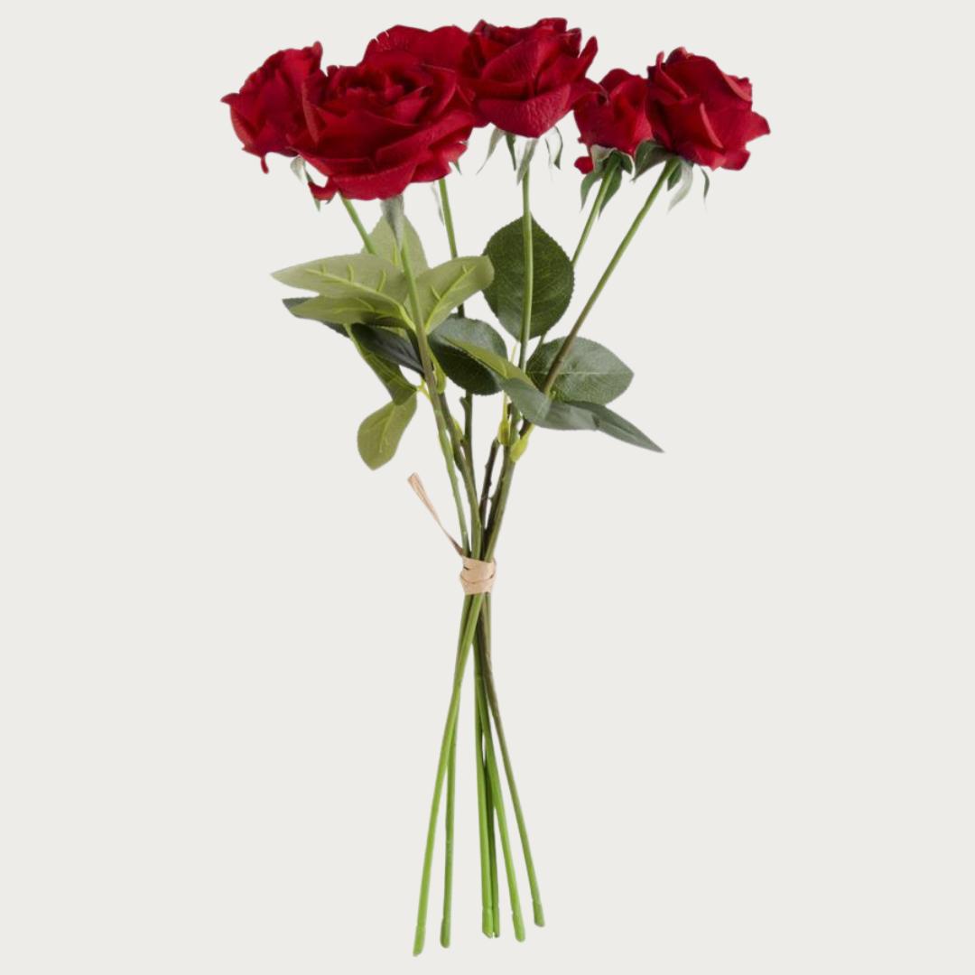 17" Red True Bloom Real Touch Rose Bundle