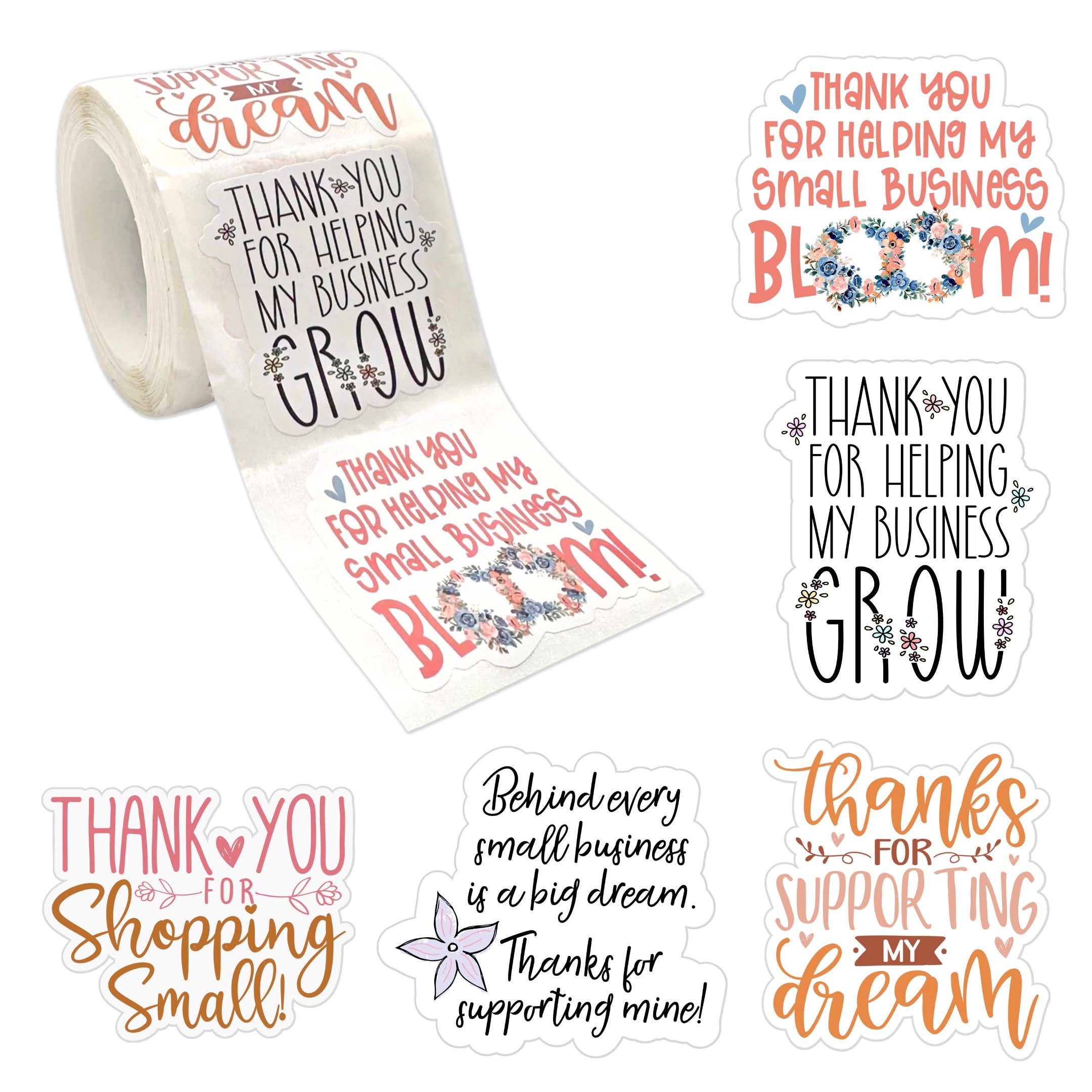 2” Sticker Roll- Small Business Mix (250 Stickers)