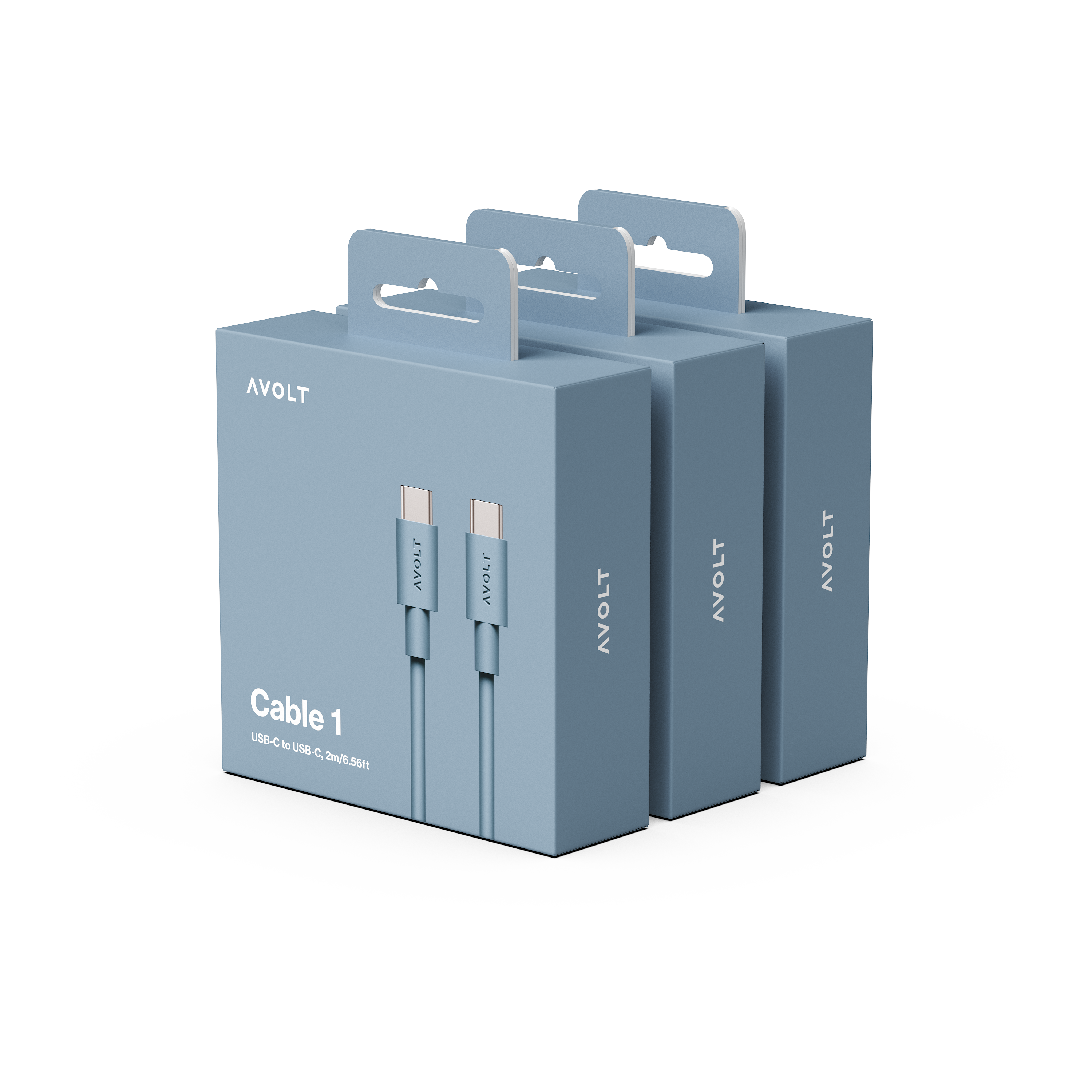 New Cable 1 | 3-Pack Shark Blue USB-C to USB-C