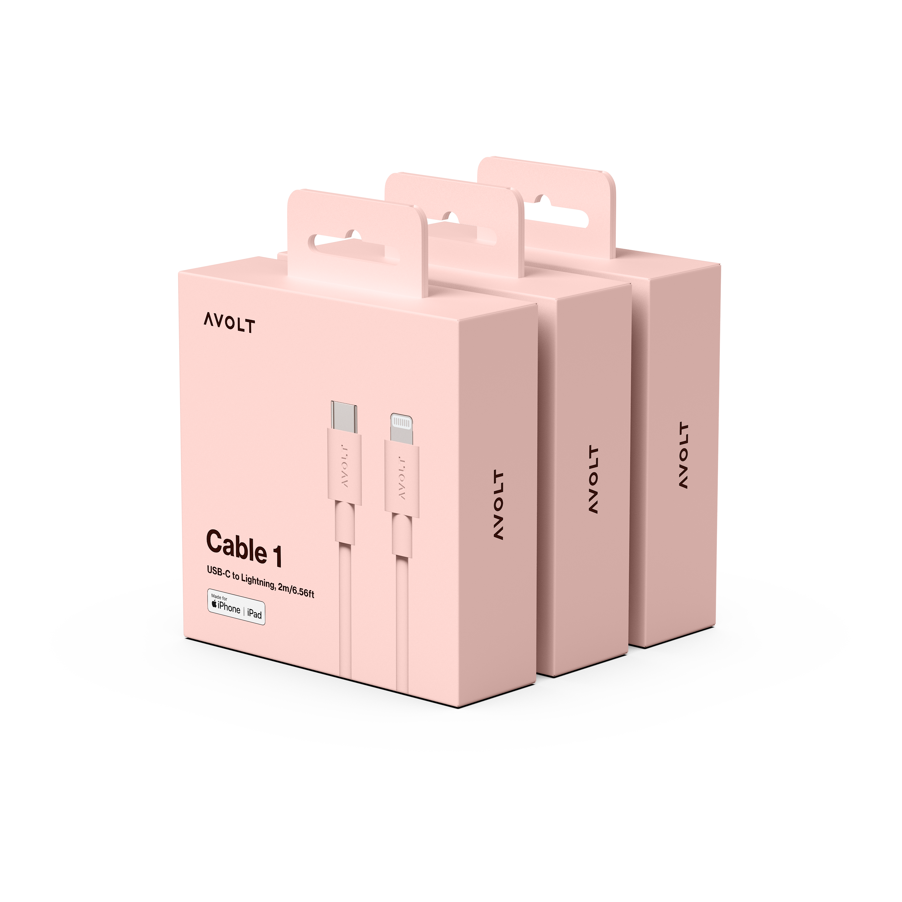 New Cable 1 | 3-Pack New Pink USB-C to Lightning
