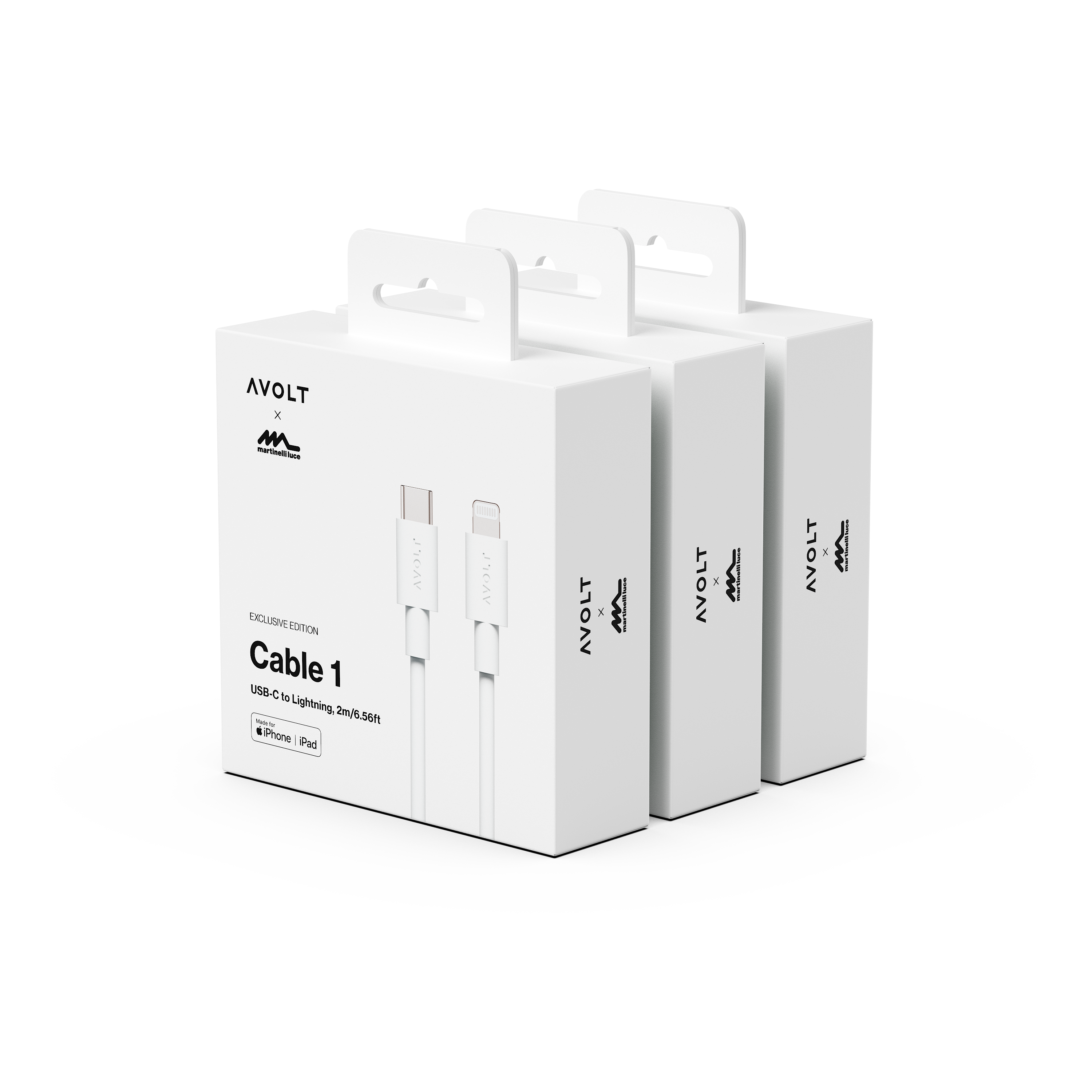 New Cable 1 | 3-Pack Opal White USB-C to Lightning