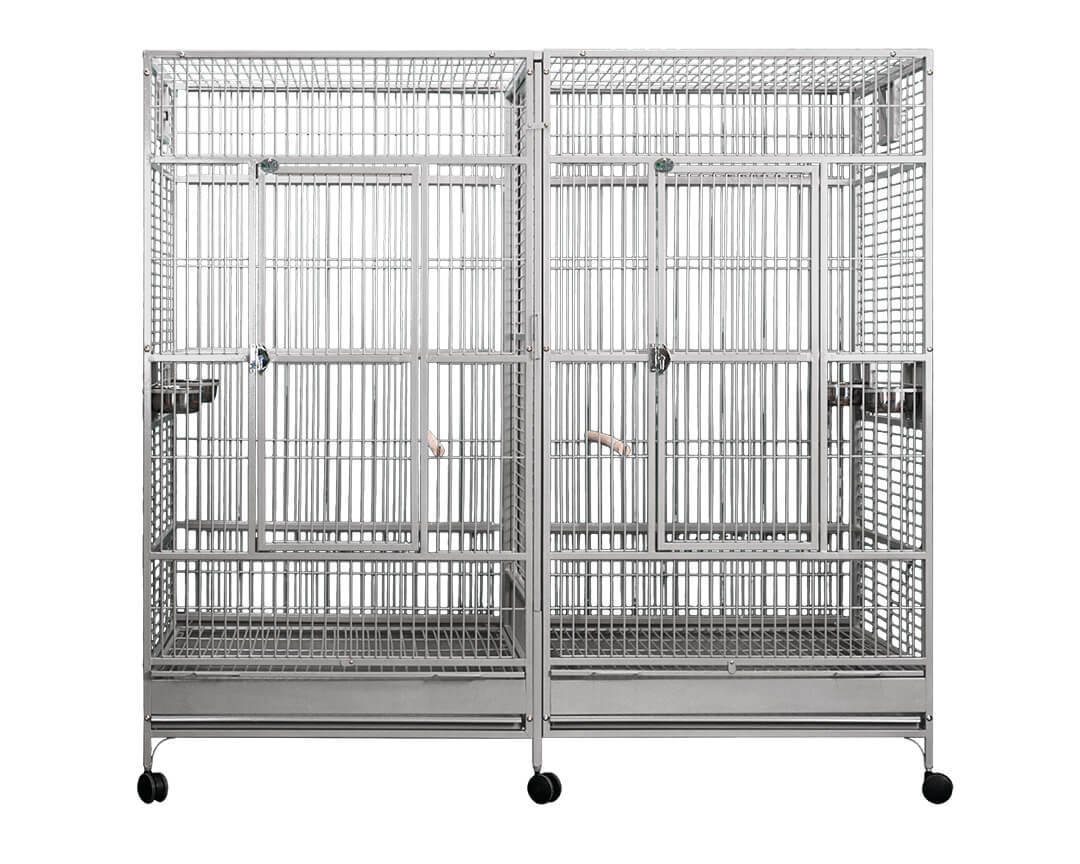 A&E Stainless Steel 80"x40" Huge Double Macaw Cage