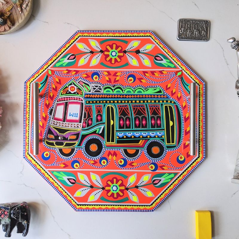 Black Bus Octagon Food Tray