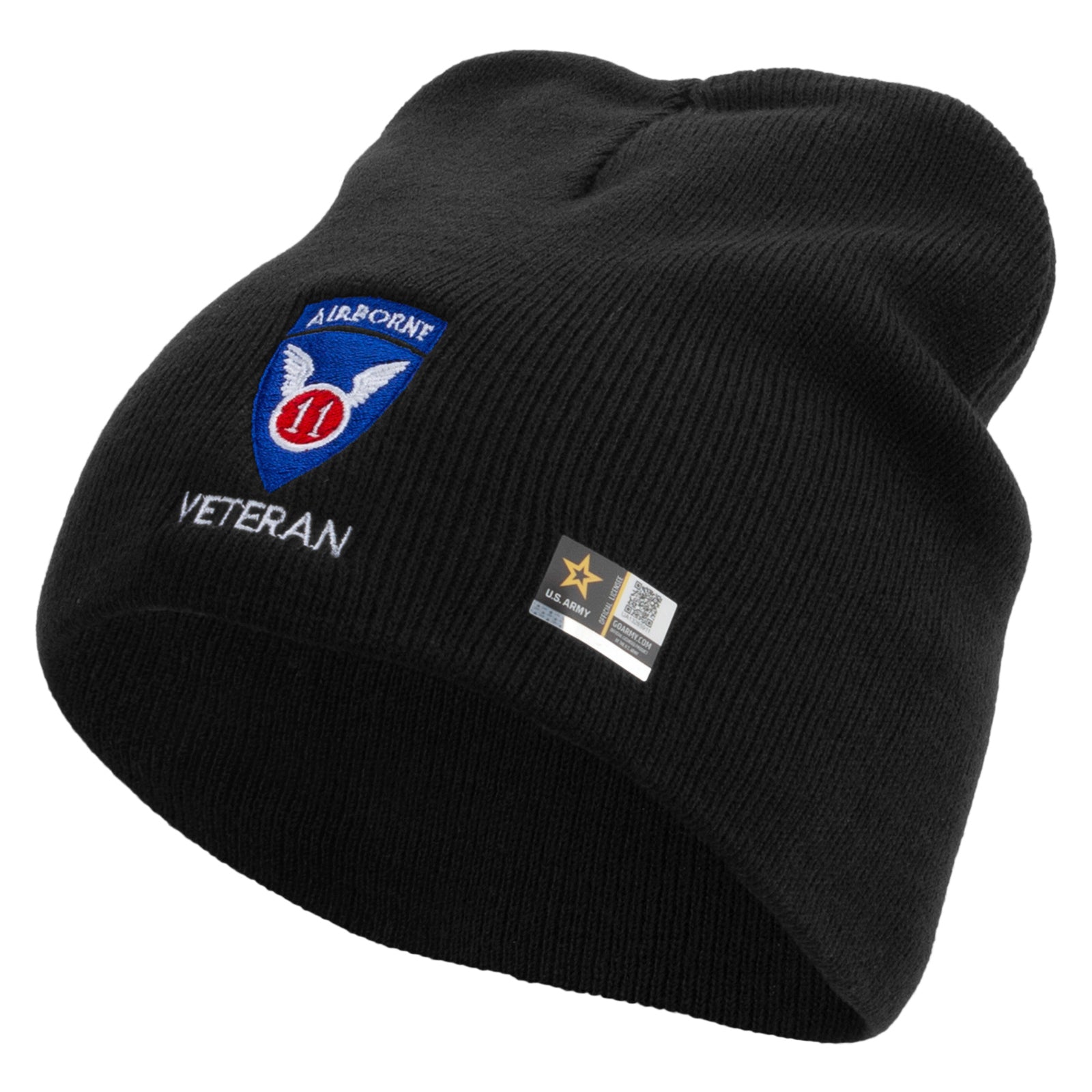 11th Airborne Division Veteran Embroidered 8 Inch Knitted Short Beanie