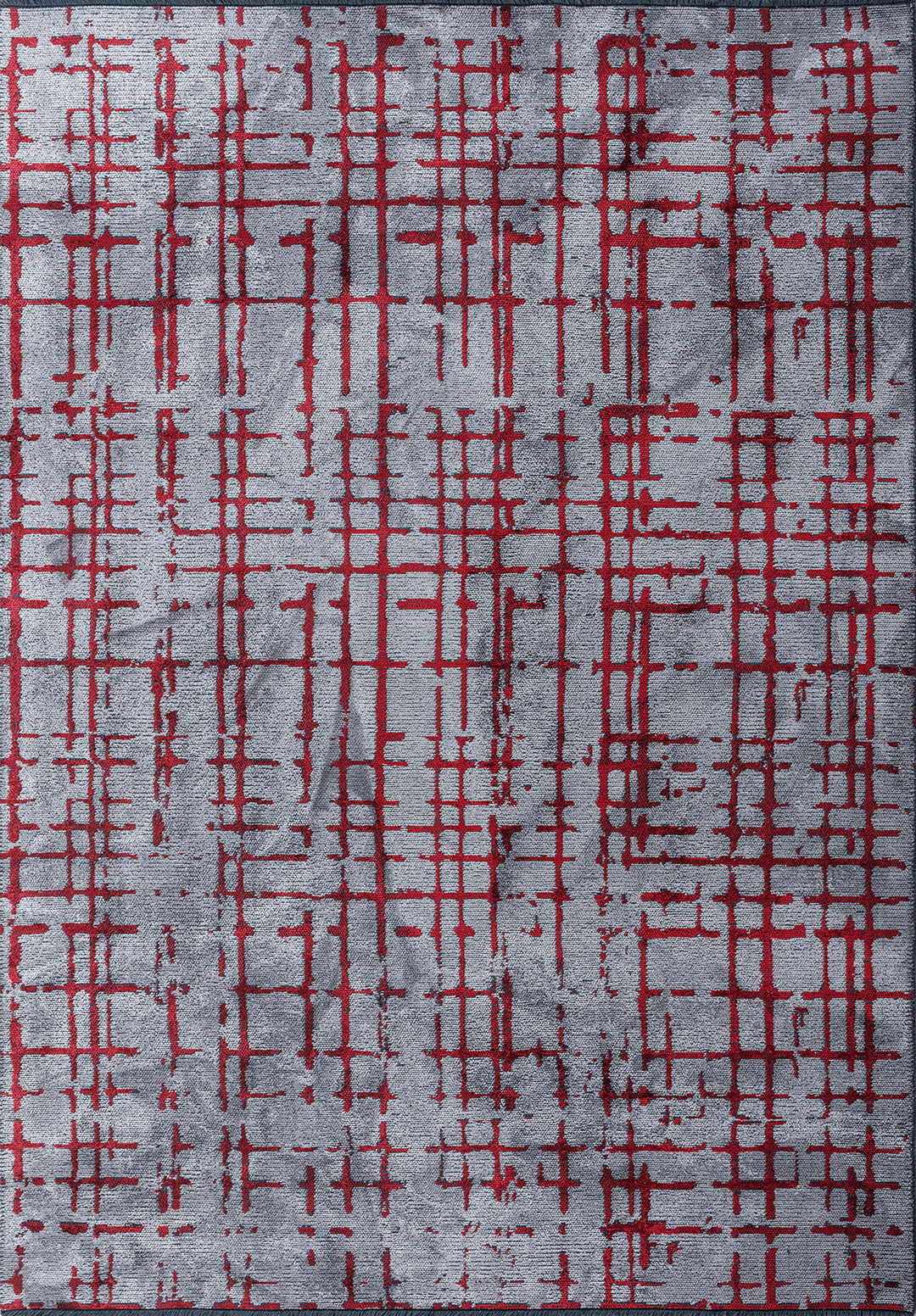 Axis Red - Light Gray Rug