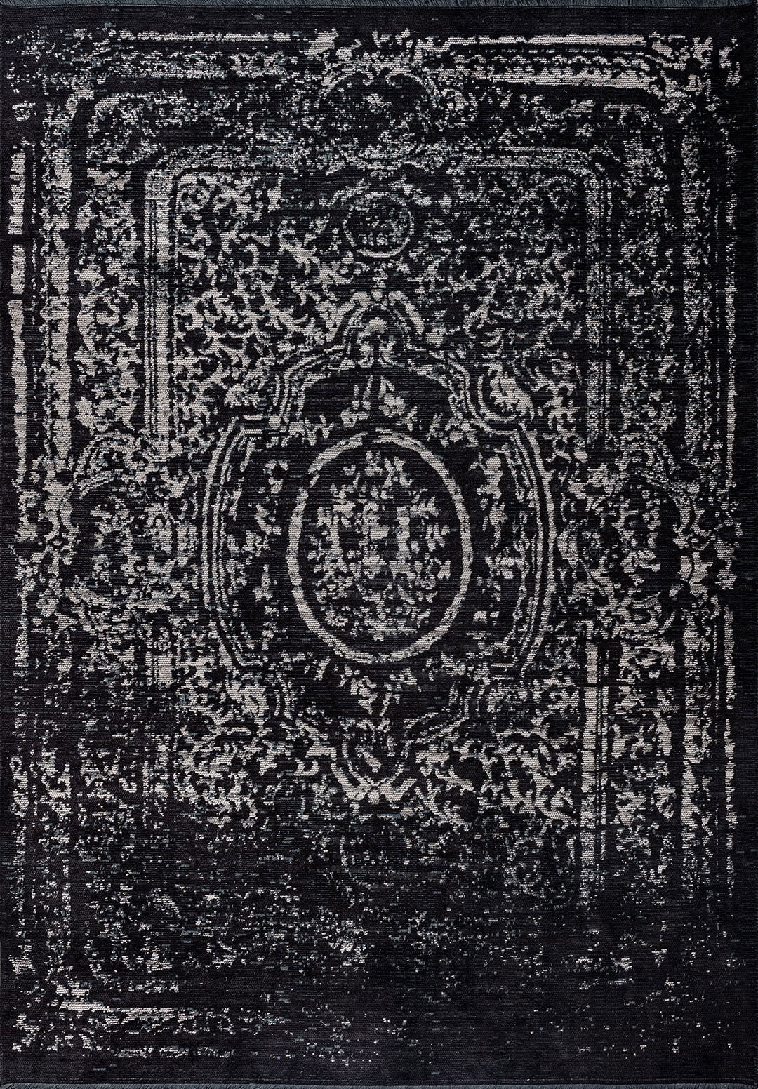 Babylon Black - Grey Rug