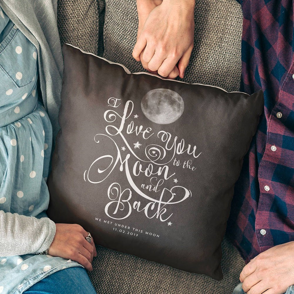 'I Love You To The Moon And Back' Personalised Cushion