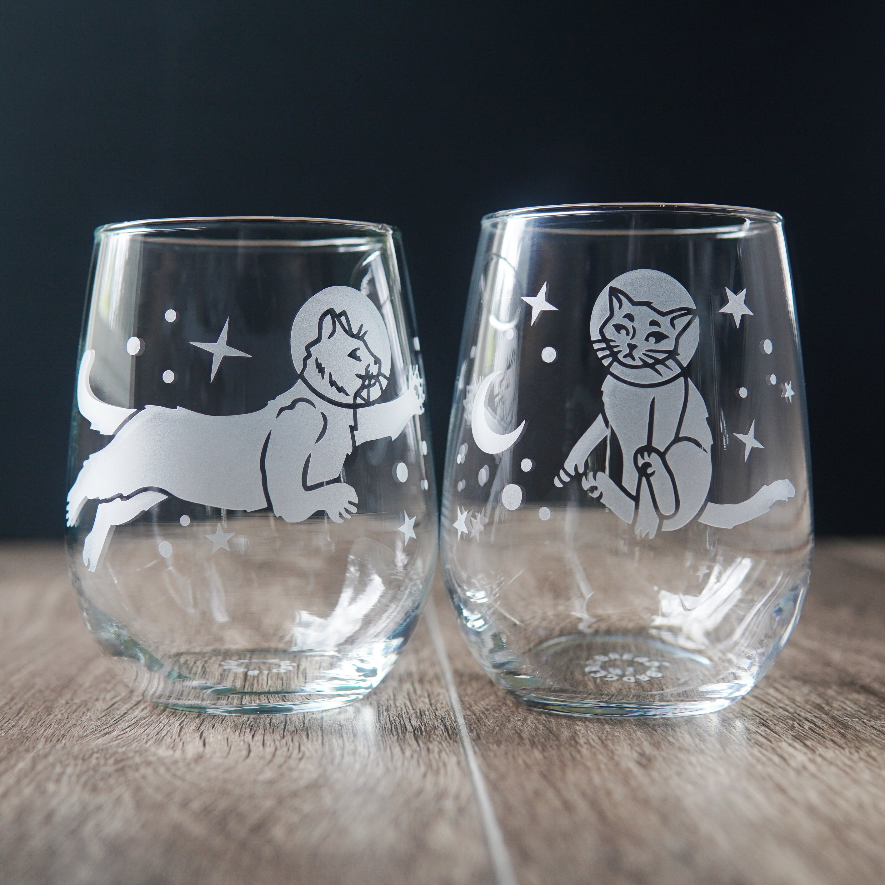 Astronaut Space Cat Wine Glass