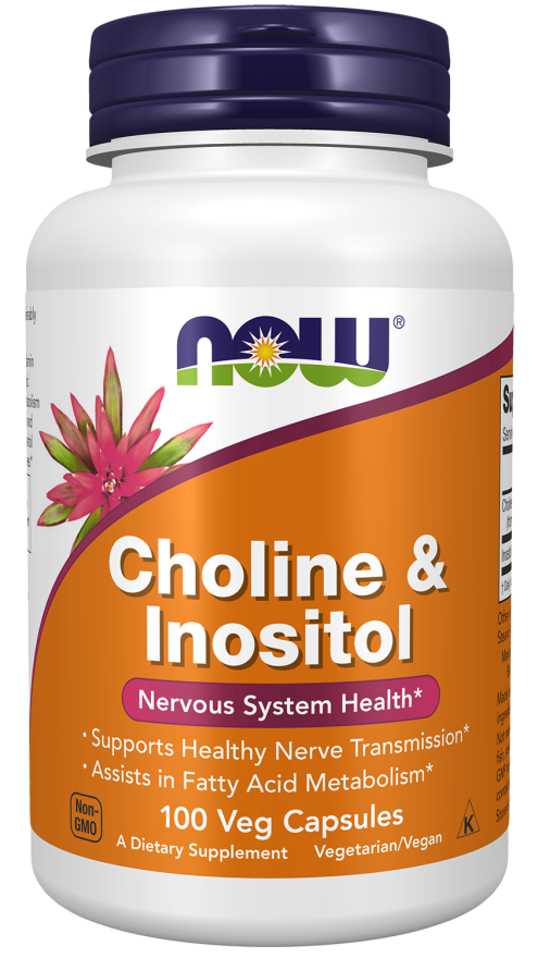 NOW Foods Choline & Inositol Nervous System Health - 100 Veg Capsules