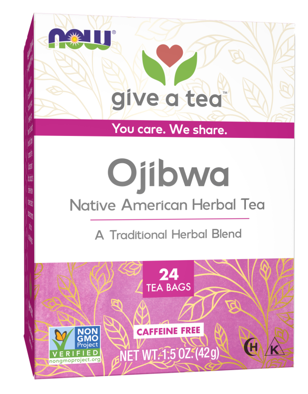 NOW Foods Ojibwa Tea Caffeine-Free Native American Herbal Tea - 24 Tea Bags
