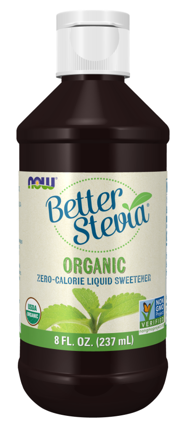 NOW Foods Better Stevia Organic Zero-Calorie Liquid Sweetener - 8 Fluid Ounces