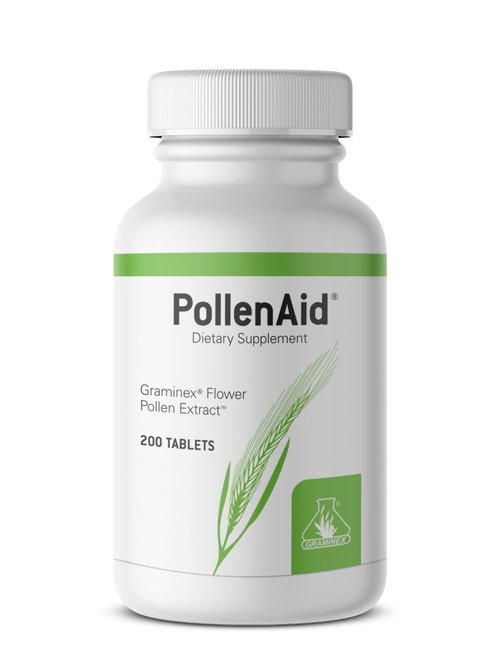 PollenAid® Premium Flower Pollen Extract for Natural Prostate Support 200 Tablets - Graminex