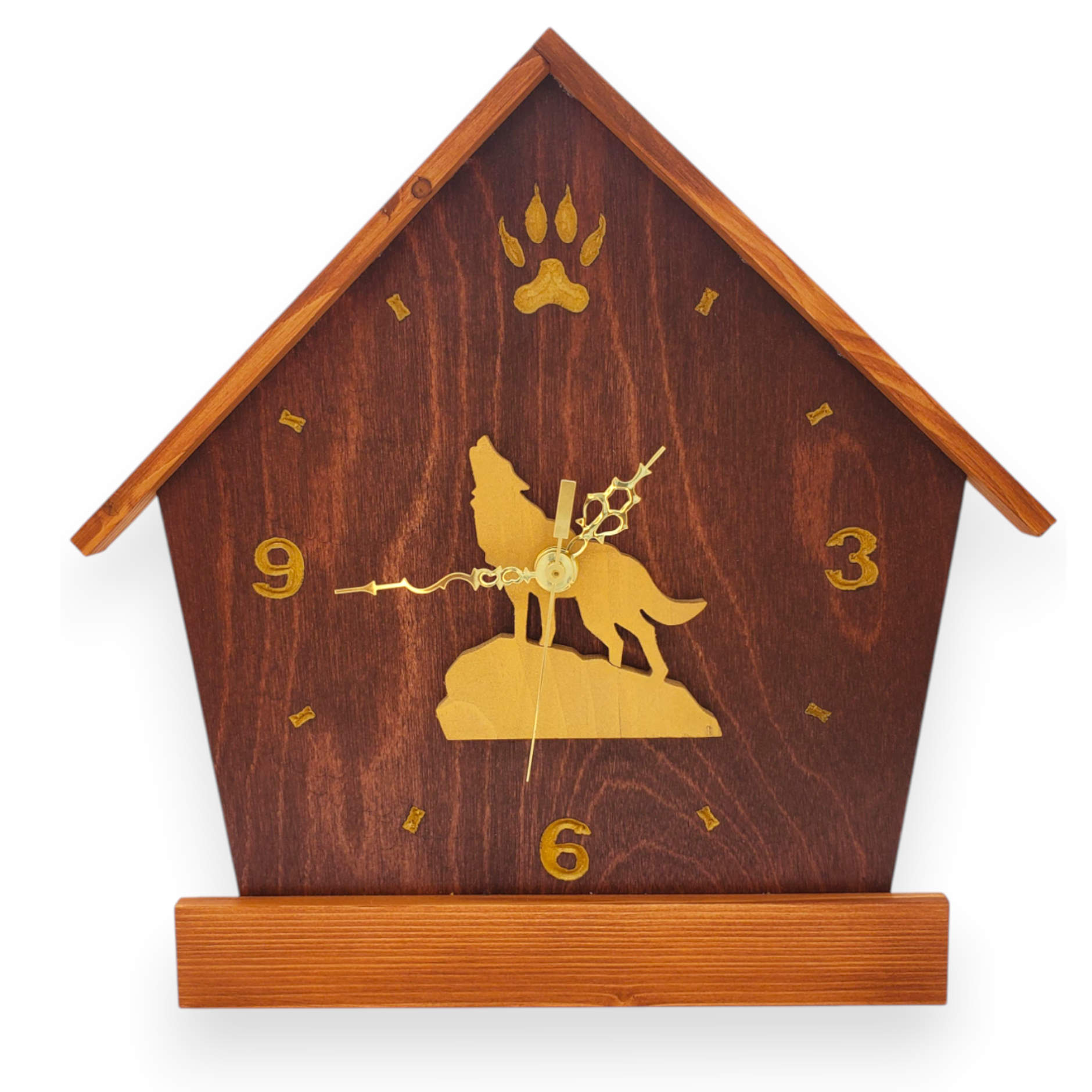 DogPound Creations Wildlife Series Wall Clock – Custom Animal Silhouette & Engraved Nameplate