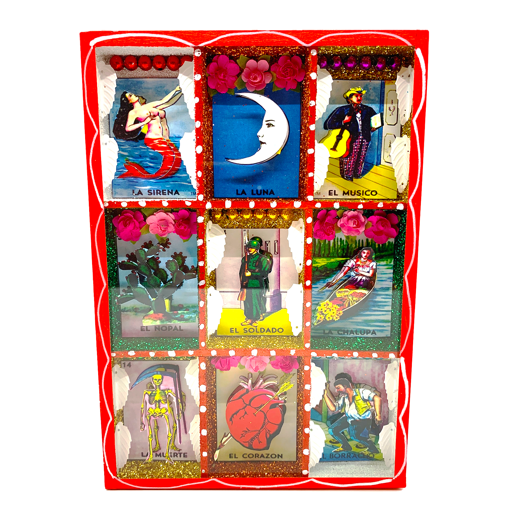 Handmade Framed 3D Loteria Art Piece