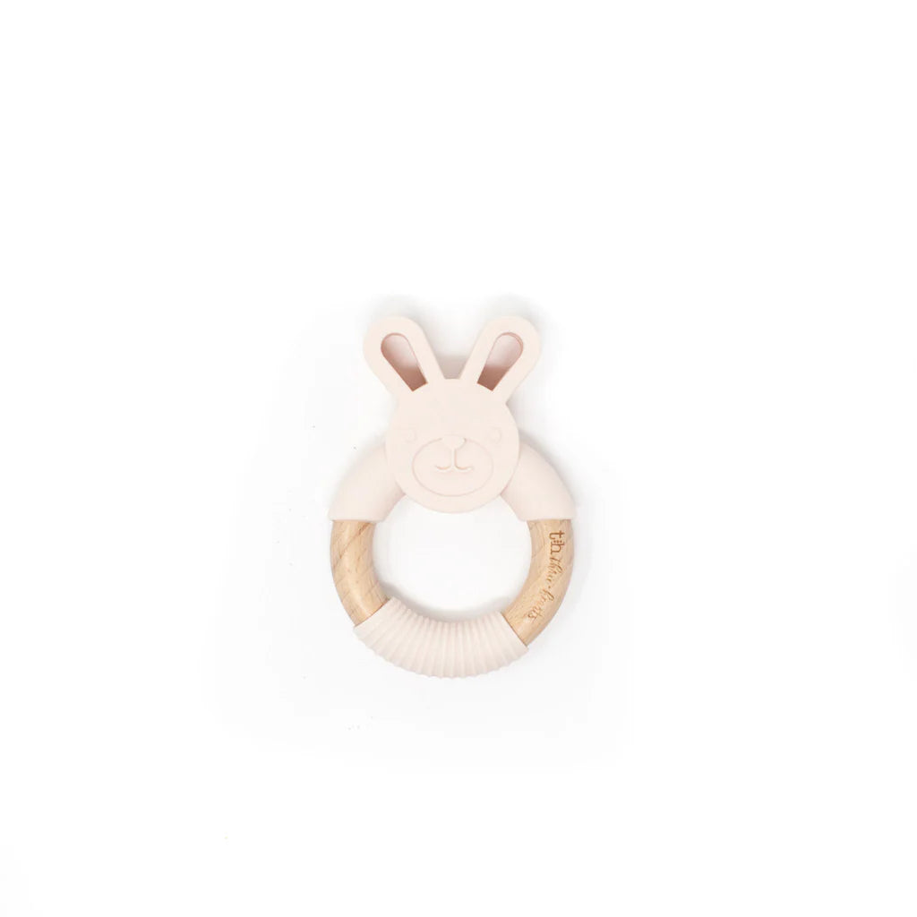 accessories teether bunny - pale pink