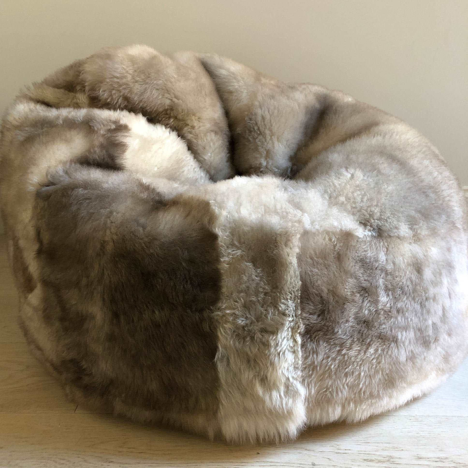 100% Natural Macedonian Sheepskin Beanbag Chair Large