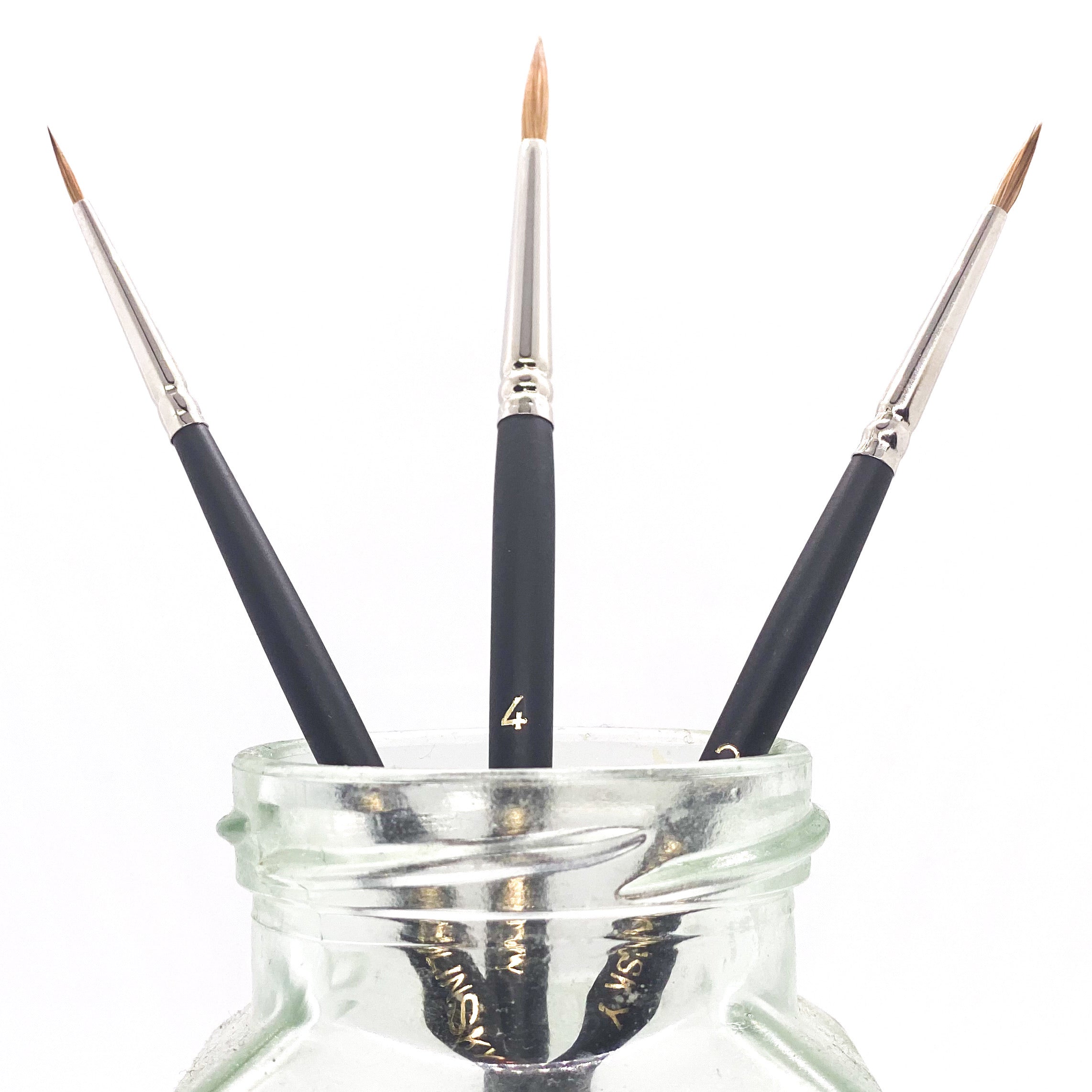 3 Kolinsky Round Brushes Set