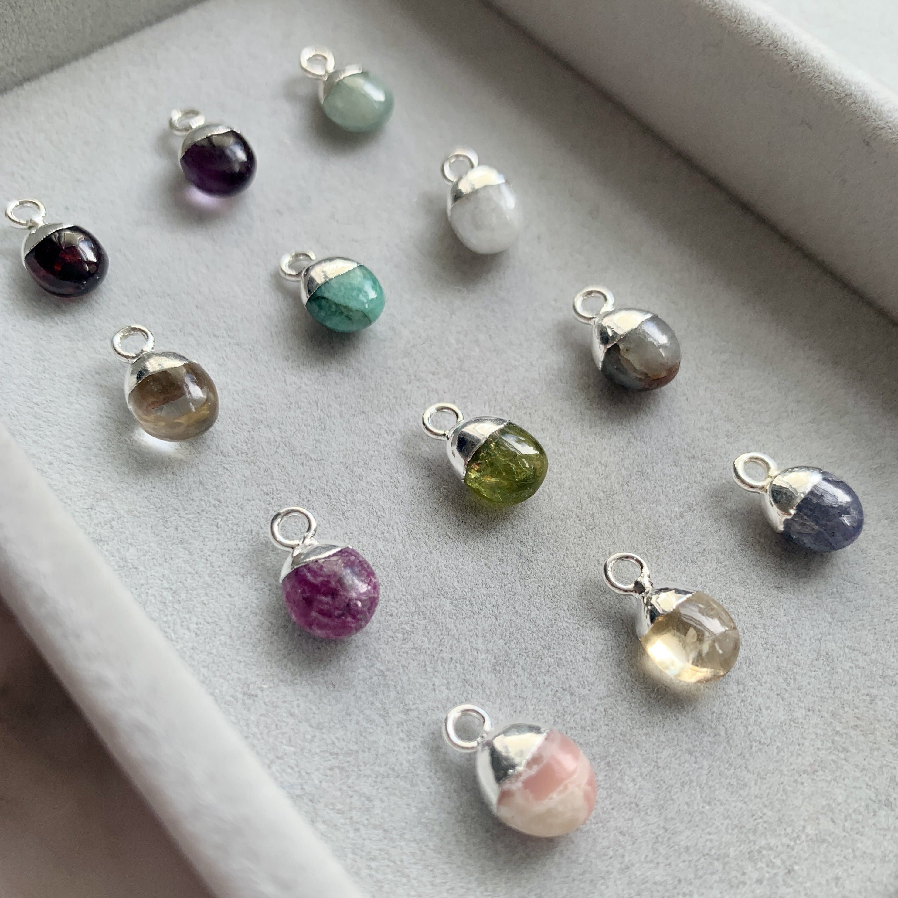 Additional Stone | Tiny Tumbled Birthstone (Silver)