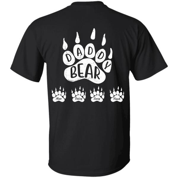 "Daddy Bear" Kid Name Back personalized Back T-Shirt