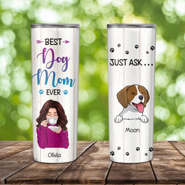 "Best Dog/Cat/Fur Mom Ever Just Ask" Girl, Dog and Cat Personalized ST-GH01