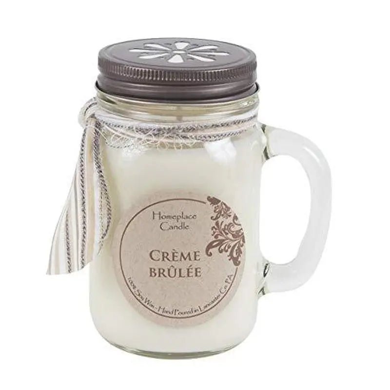 16 oz. - Creme Brulee - LG Mason Jar Mug - 100% Soy Candle