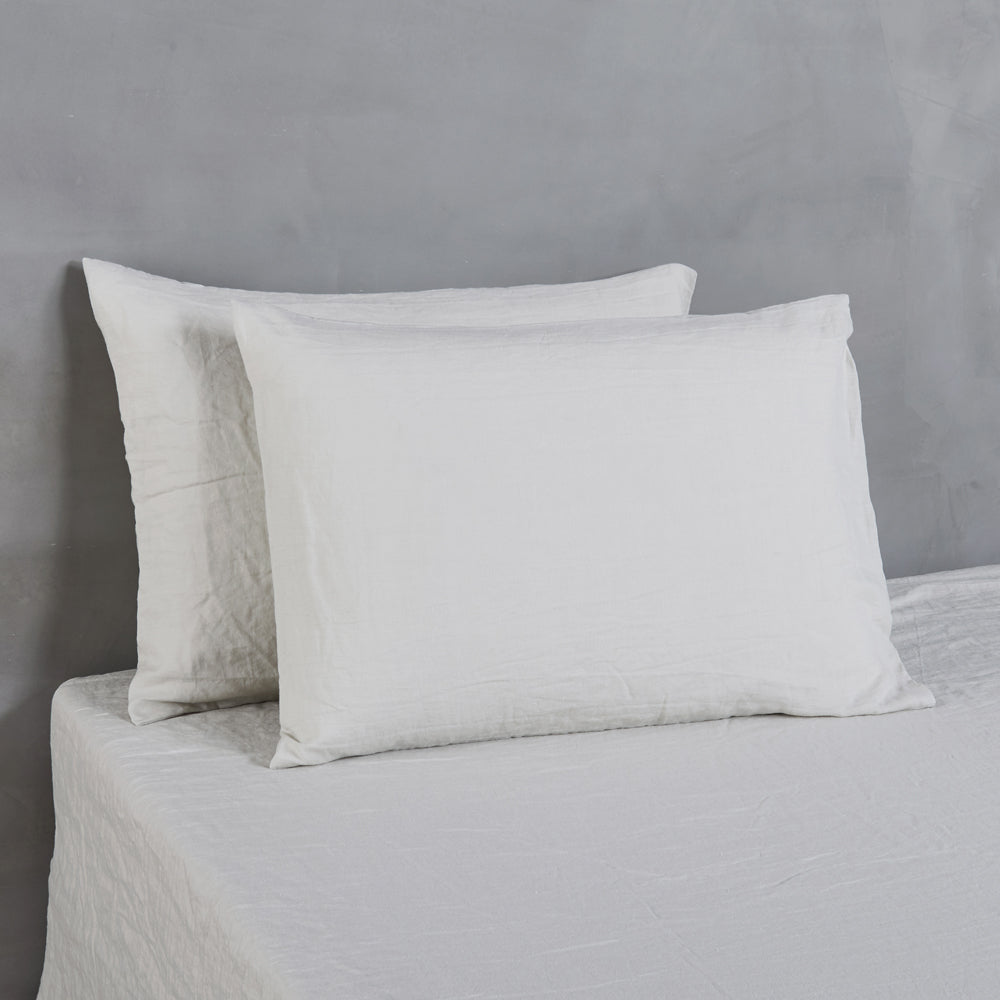 Housewife Linen Pillowcases Pair Stone Gray