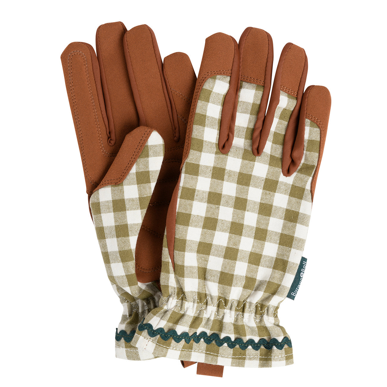 'Collector' Women's Gardening Gloves, Olive Check